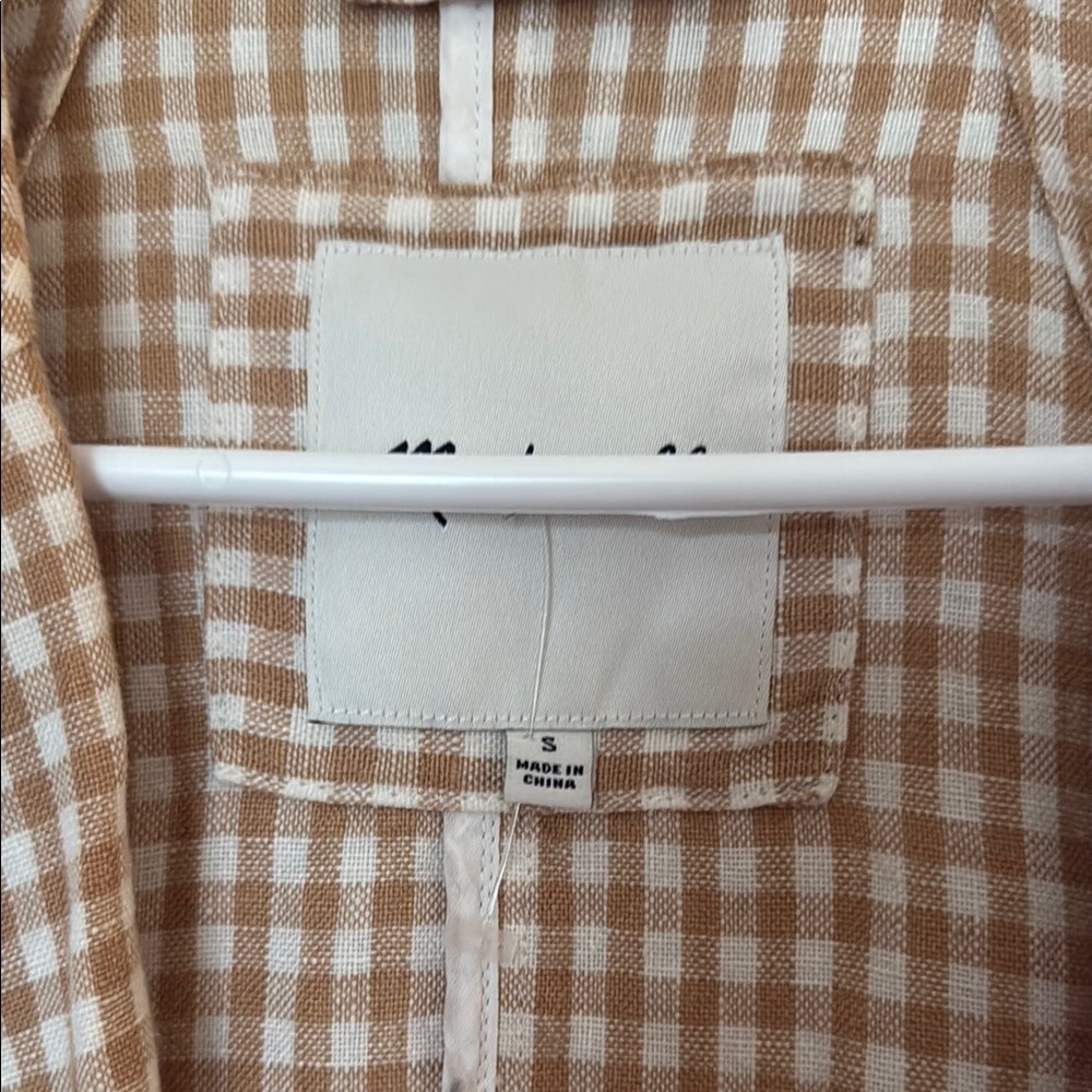 Madewell Tan Checkered Blazer - Picture 4 of 6
